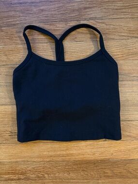 Beyond Yoga Black Racerback Cropped Tank Top